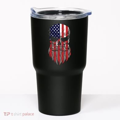 American Beard Skull Tumbler