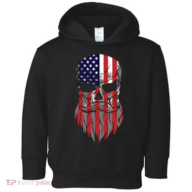 American Beard Skull Toddler Hoodie