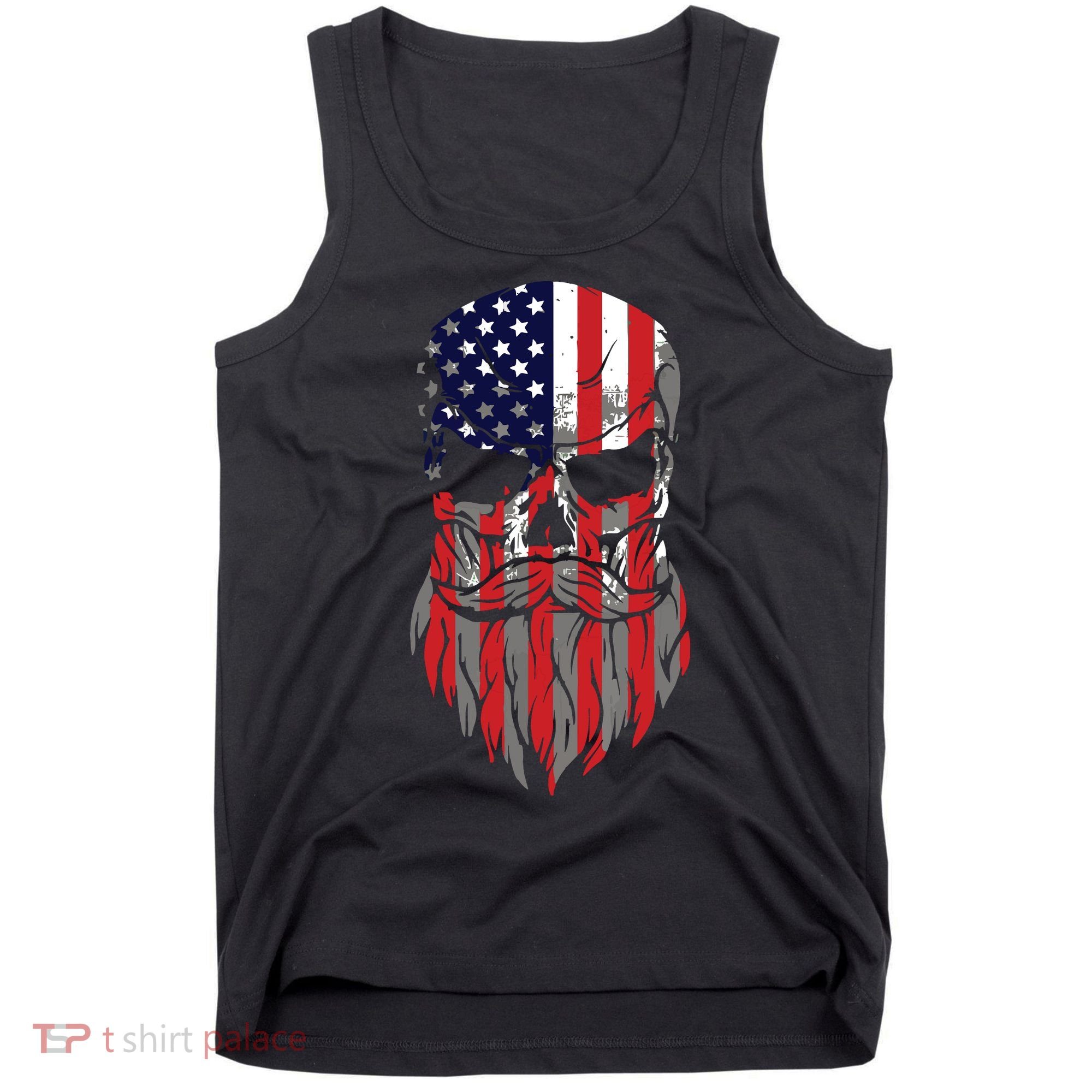 American Beard Skull Tank Top