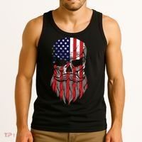 American Beard Skull Tank Top thumb 3