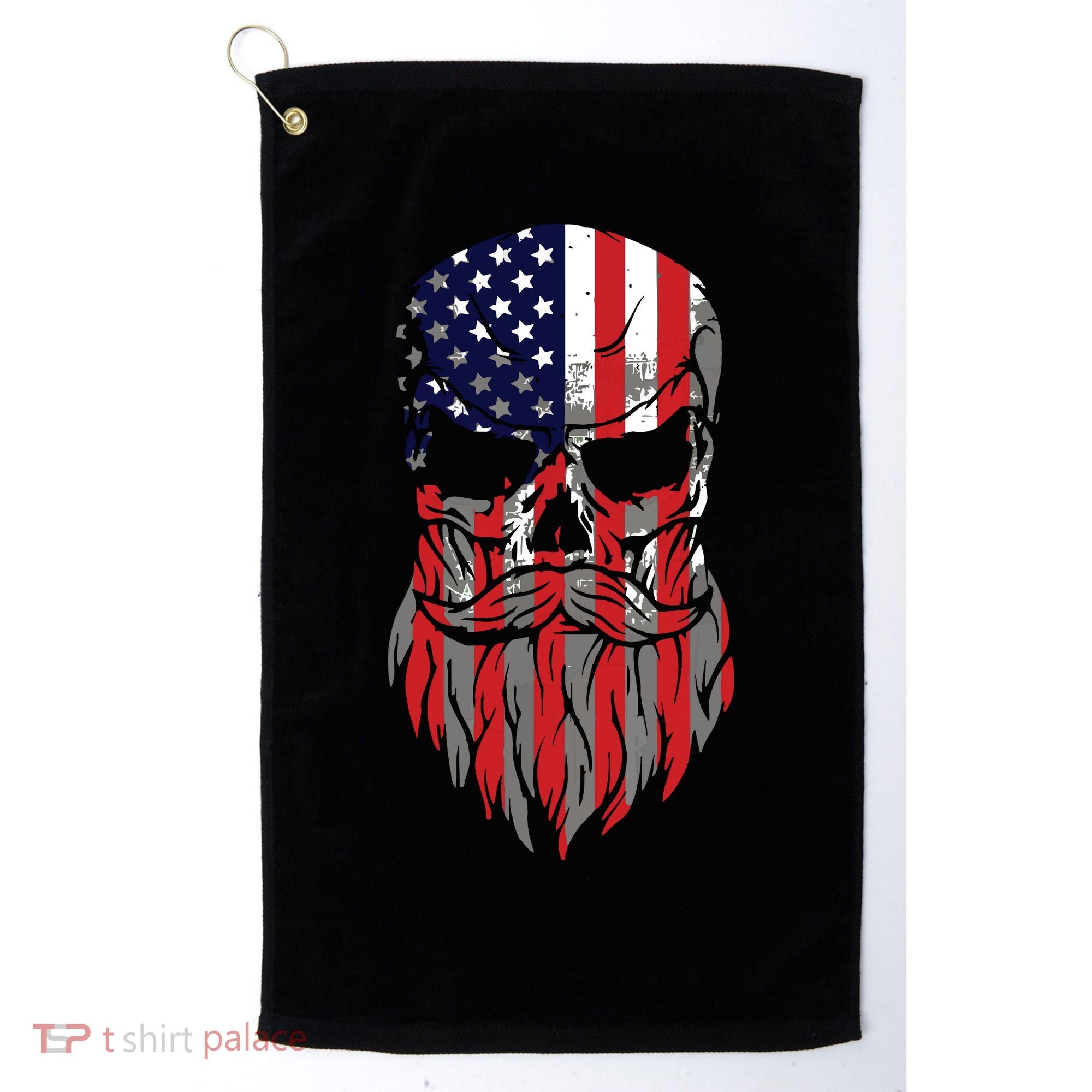 American Beard Skull Golf Towel