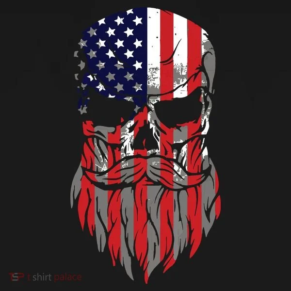 American Beard Skull Toddler T-Shirt