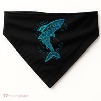 AQUA BOHO SHARK USA-Made Doggie Bandana thumb 0