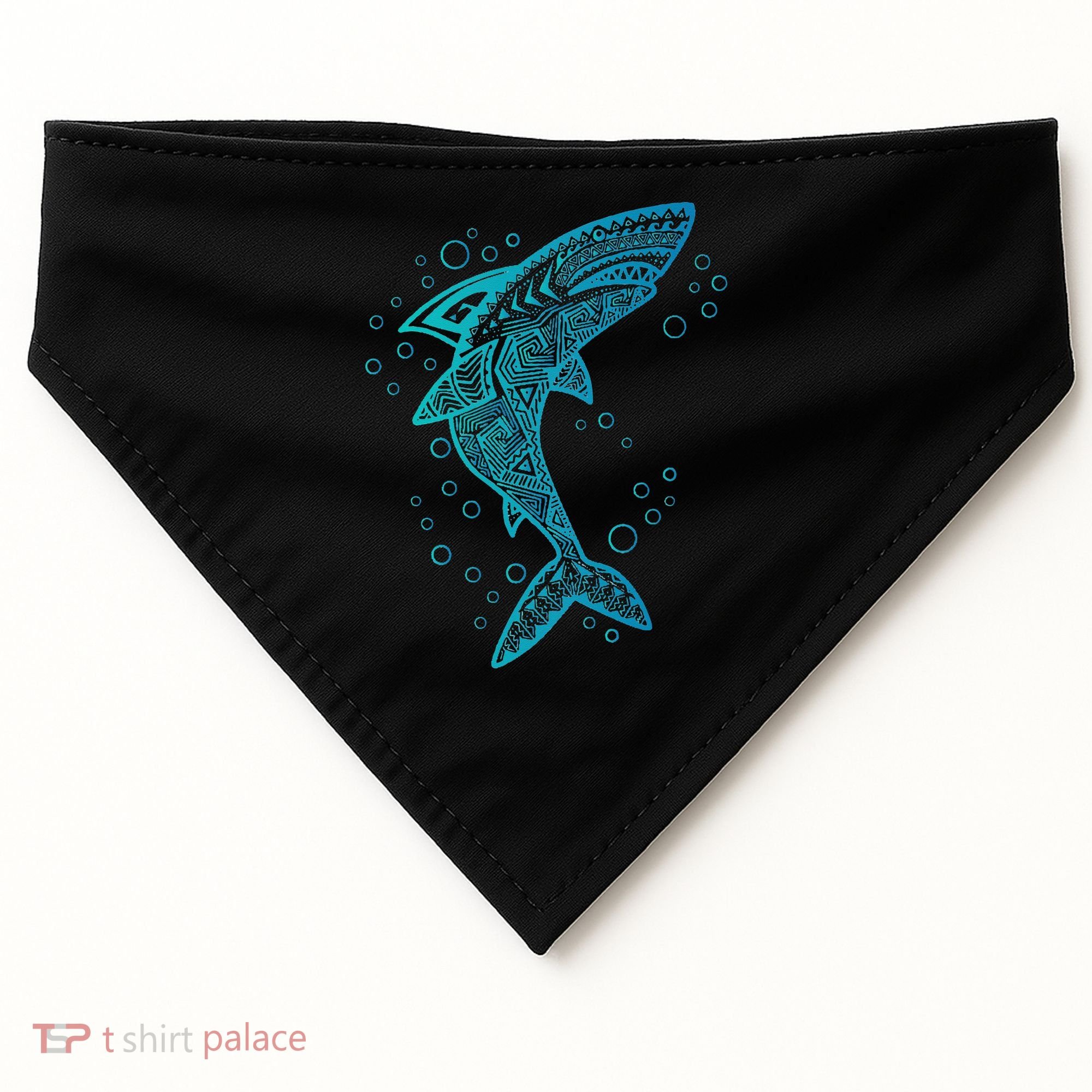 AQUA BOHO SHARK USA-Made Doggie Bandana