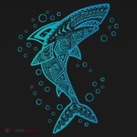 AQUA BOHO SHARK USA-Made Doggie Bandana thumb 2