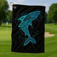 AQUA BOHO SHARK Golf Towel thumb 1