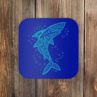 AQUA BOHO SHARK Coaster