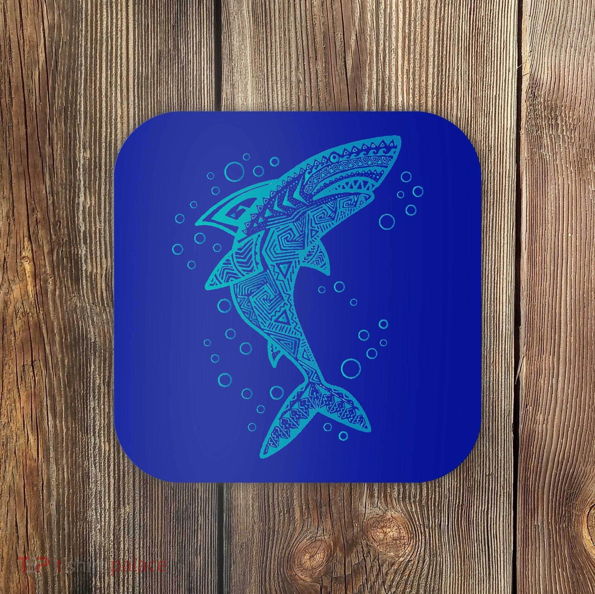 AQUA BOHO SHARK Coaster