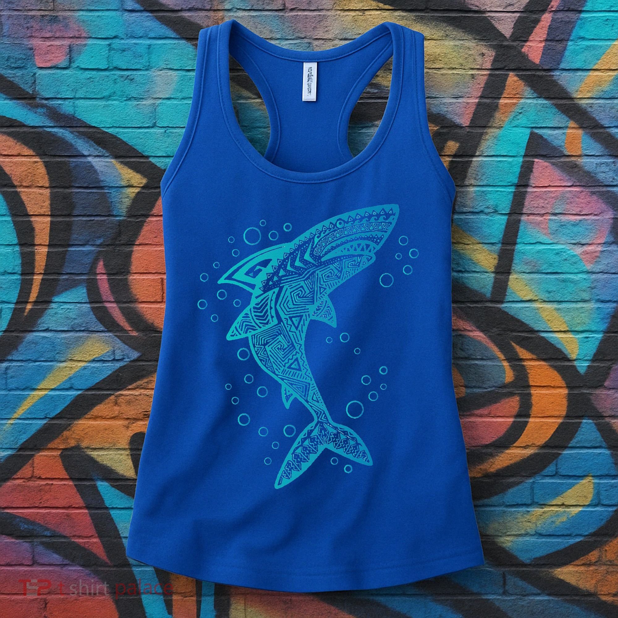 AQUA BOHO SHARK Women's Tank Top