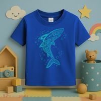 AQUA BOHO SHARK Toddler T-Shirt thumb 3