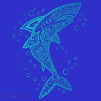 AQUA BOHO SHARK Women's Long Sleeve Shirt thumb 2