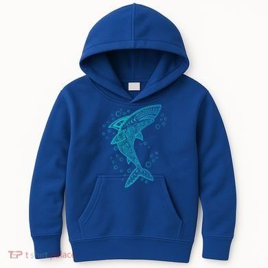 AQUA BOHO SHARK Kids Hoodie