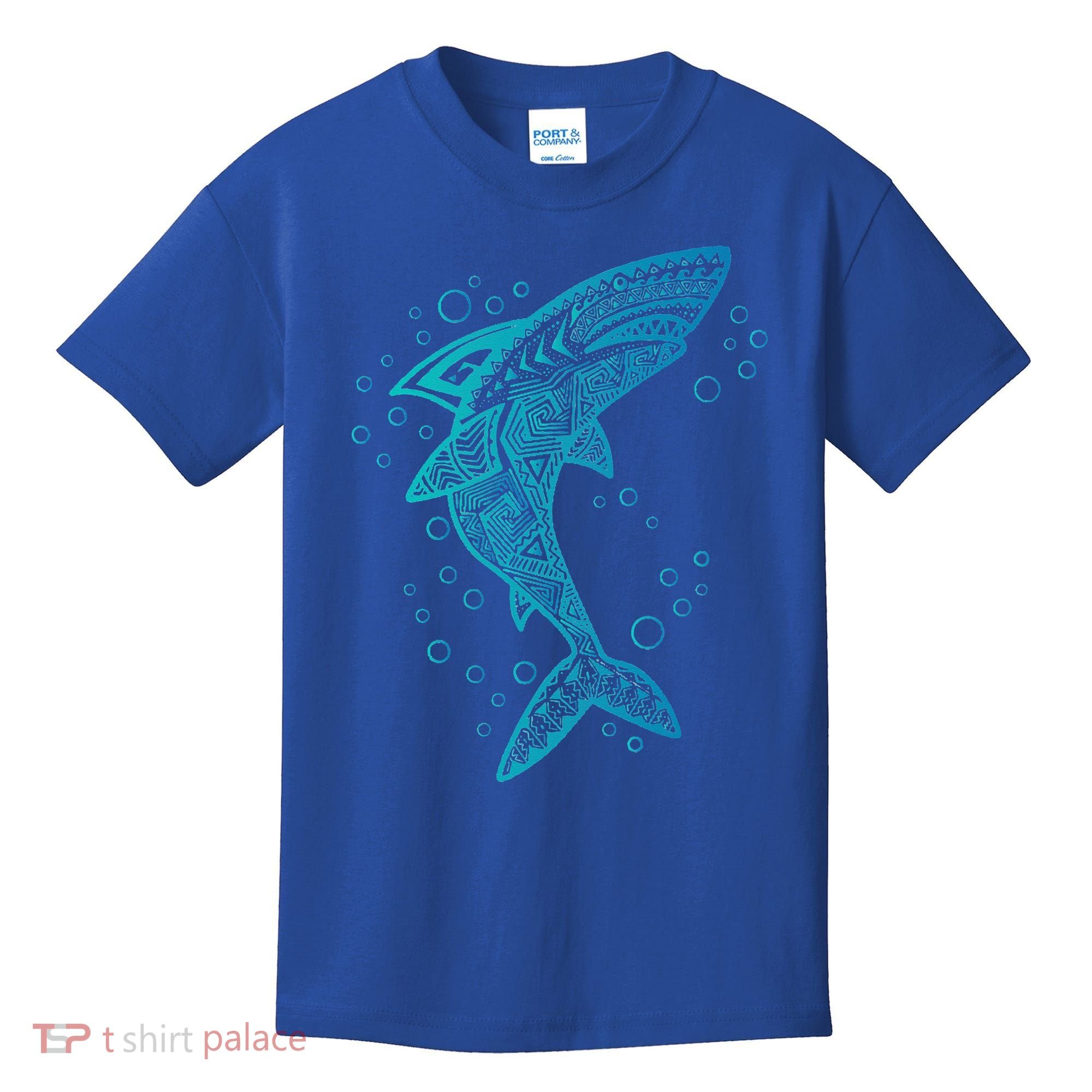 AQUA BOHO SHARK Kids T-Shirt