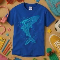 AQUA BOHO SHARK Kids T-Shirt thumb 3
