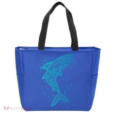 AQUA BOHO SHARK Tote Bag