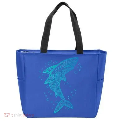 AQUA BOHO SHARK Tote Bag