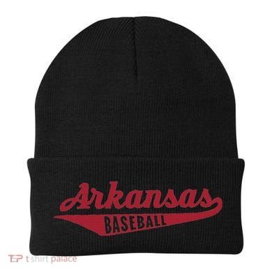 Arkansas Baseball Script Beanie