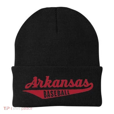 Arkansas Baseball Script Beanie