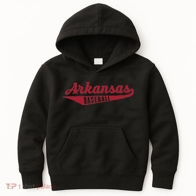 Arkansas Baseball Script Kids Hoodie
