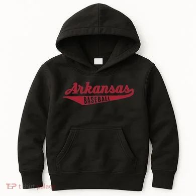 Arkansas Baseball Script Kids Hoodie