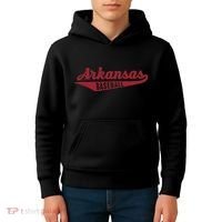 Arkansas Baseball Script Kids Hoodie thumb 4