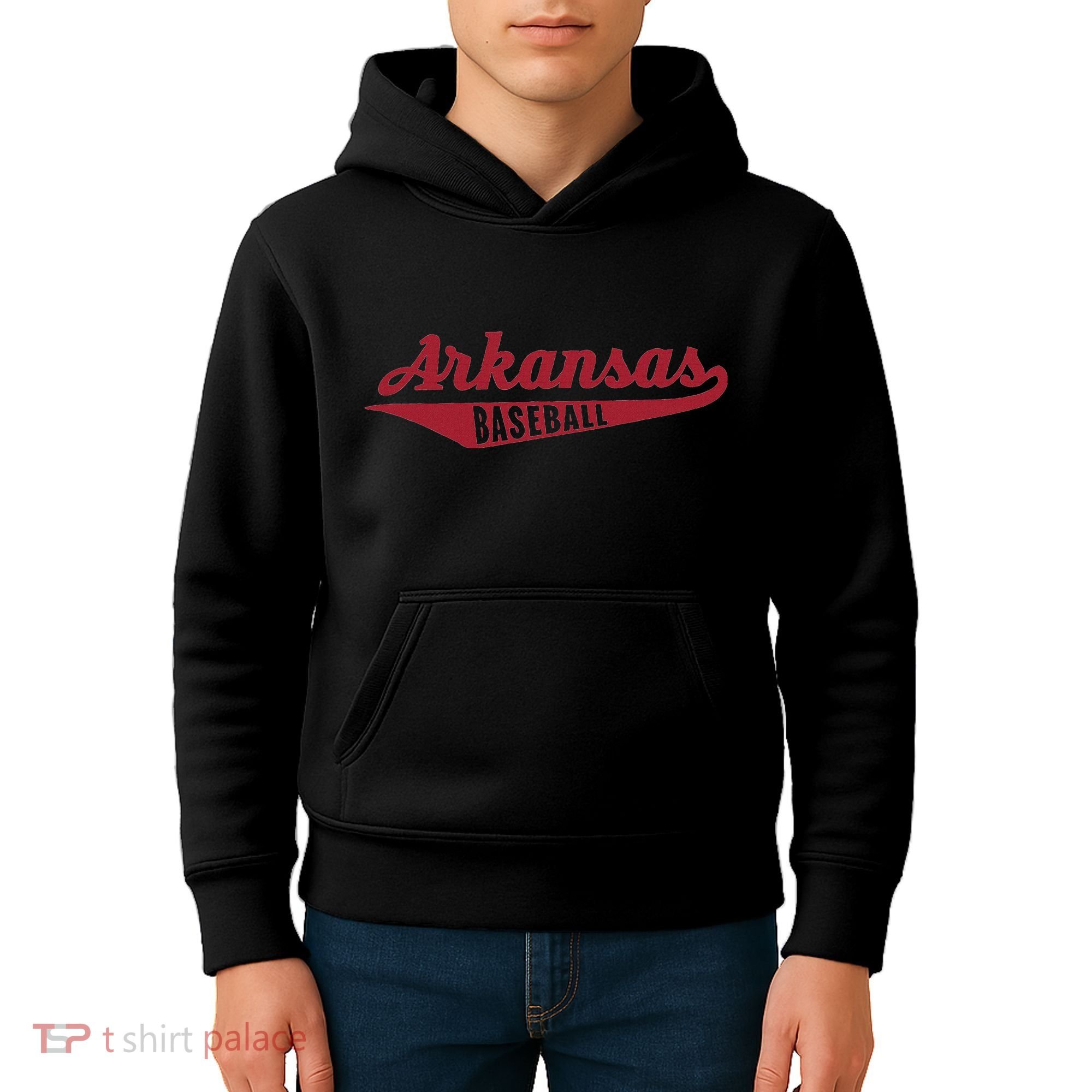 Arkansas Baseball Script Kids Hoodie
