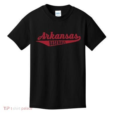 Arkansas Baseball Script Kids T-Shirt