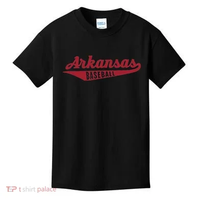 Arkansas Baseball Script Kids T-Shirt