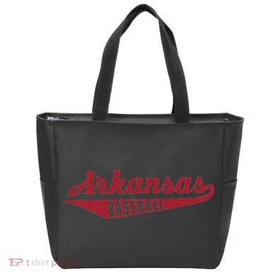 Arkansas Baseball Script Tote Bag