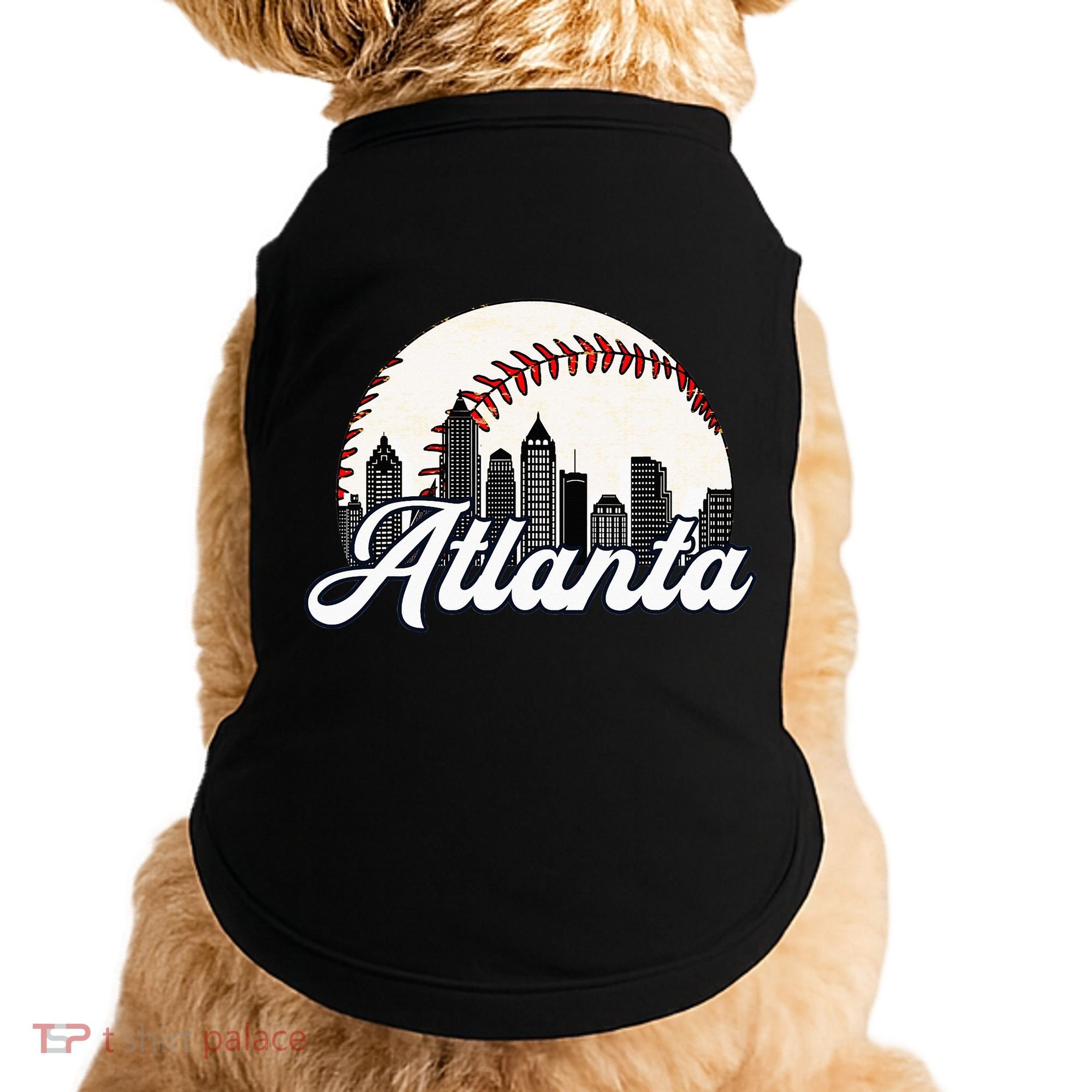 Atlanta Baseball Skyline Atlanta Cityscape Doggie Tank