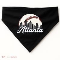 Atlanta Baseball Skyline Atlanta Cityscape USA-Made Doggie Bandana thumb 0