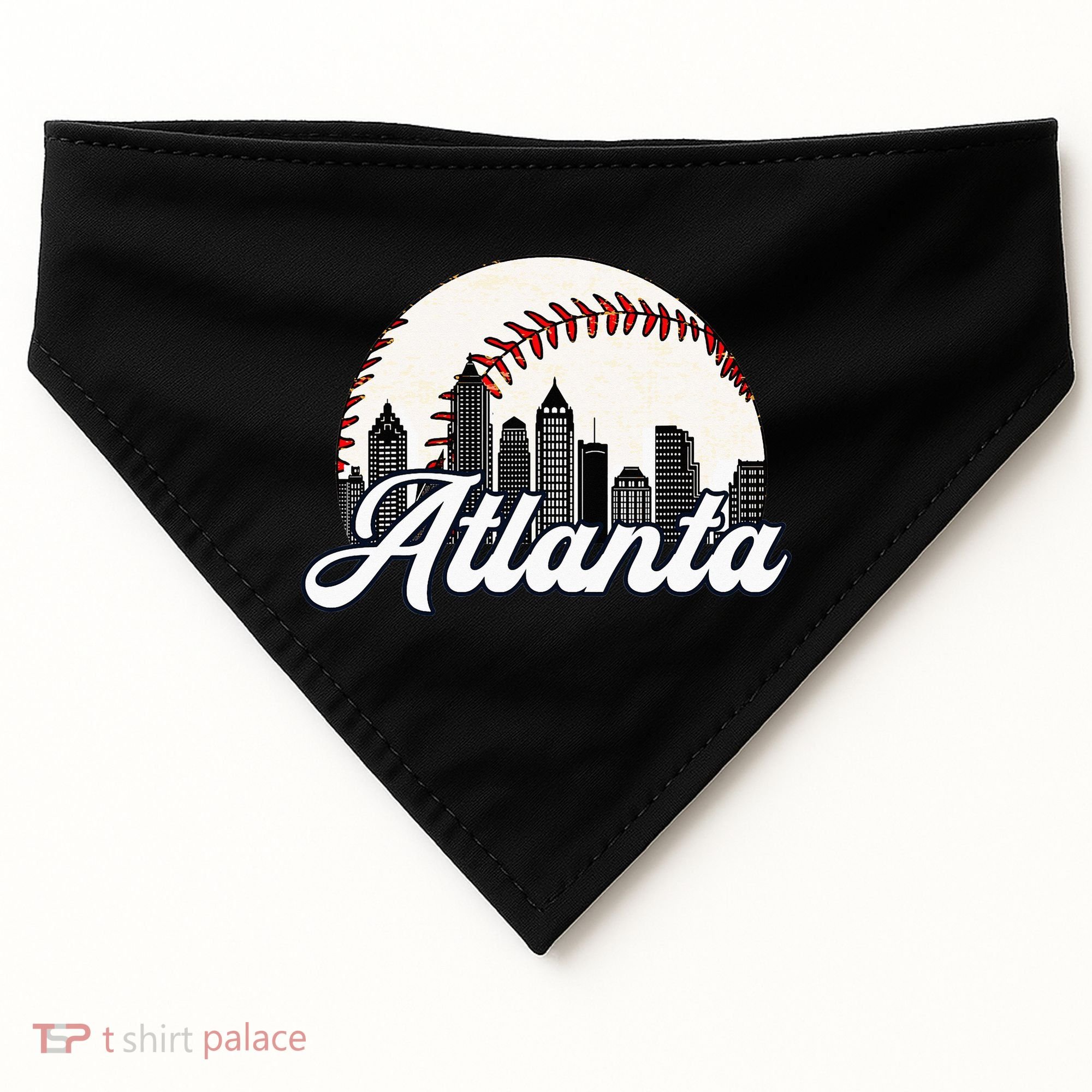 Atlanta Baseball Skyline Atlanta Cityscape USA-Made Doggie Bandana