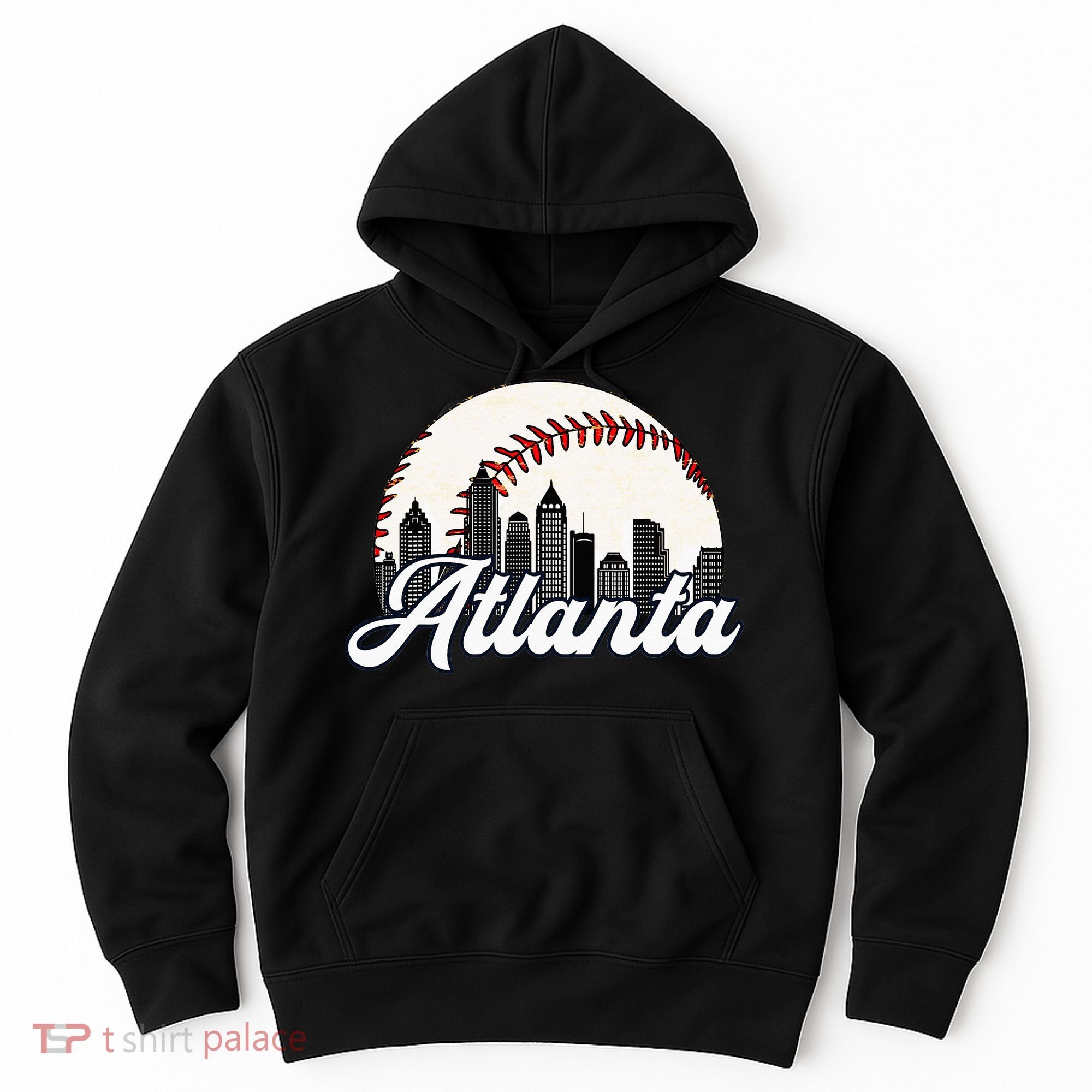 Atlanta Baseball Skyline Atlanta Cityscape Hoodie