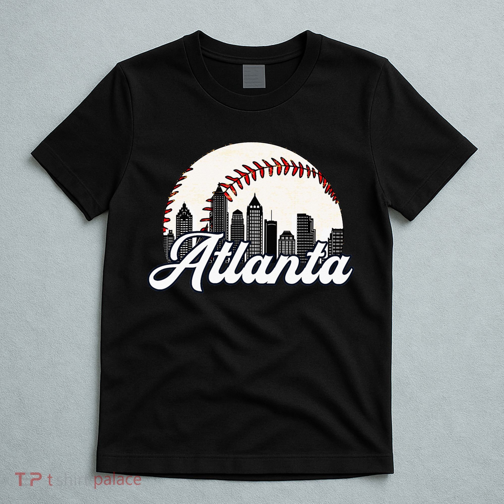 Atlanta Baseball Skyline Atlanta Cityscape T-Shirt