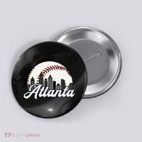 Atlanta Baseball Skyline Atlanta Cityscape Button thumb 0