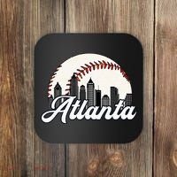 Atlanta Baseball Skyline Atlanta Cityscape Coaster thumb 0