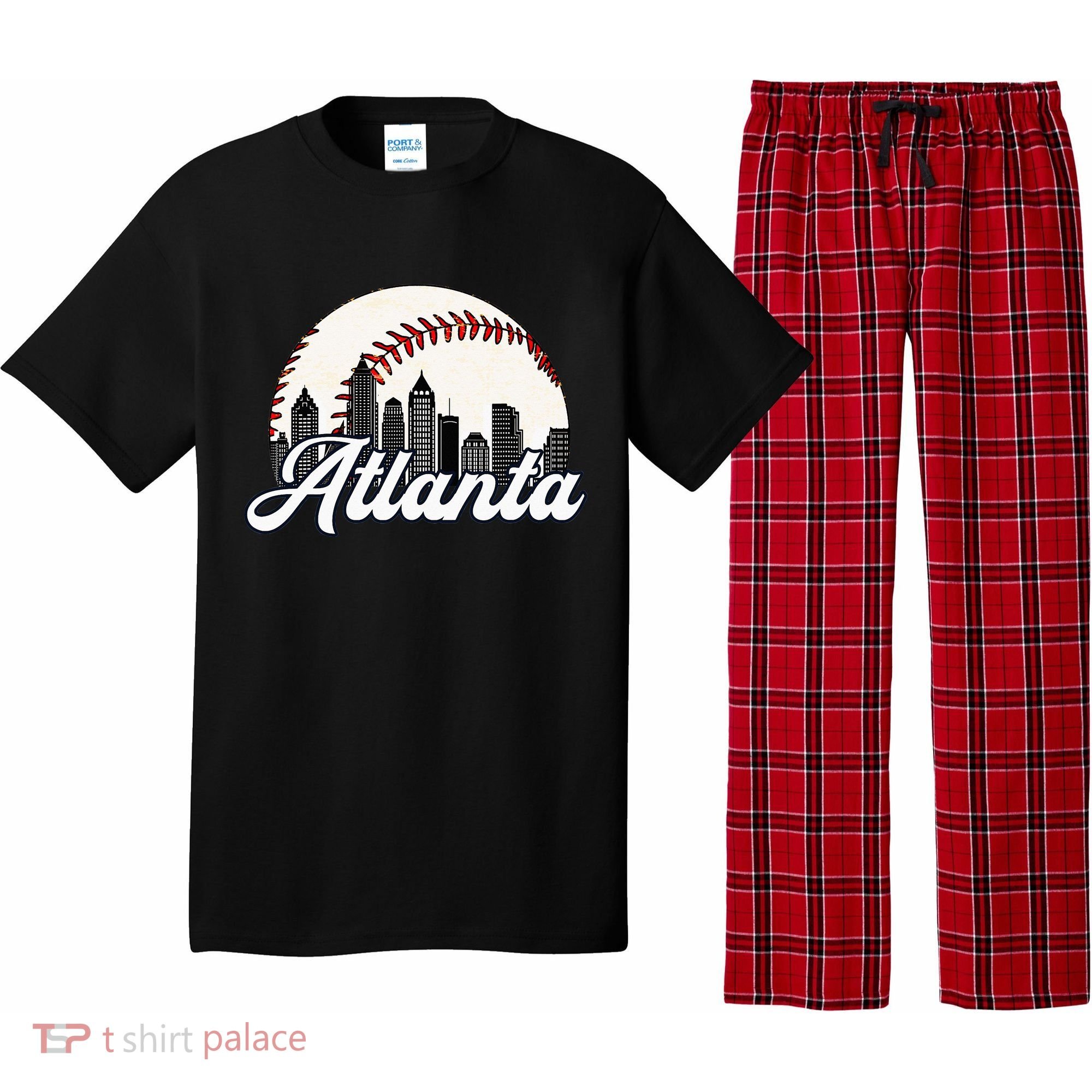 Atlanta Baseball Skyline Atlanta Cityscape Pajama Set