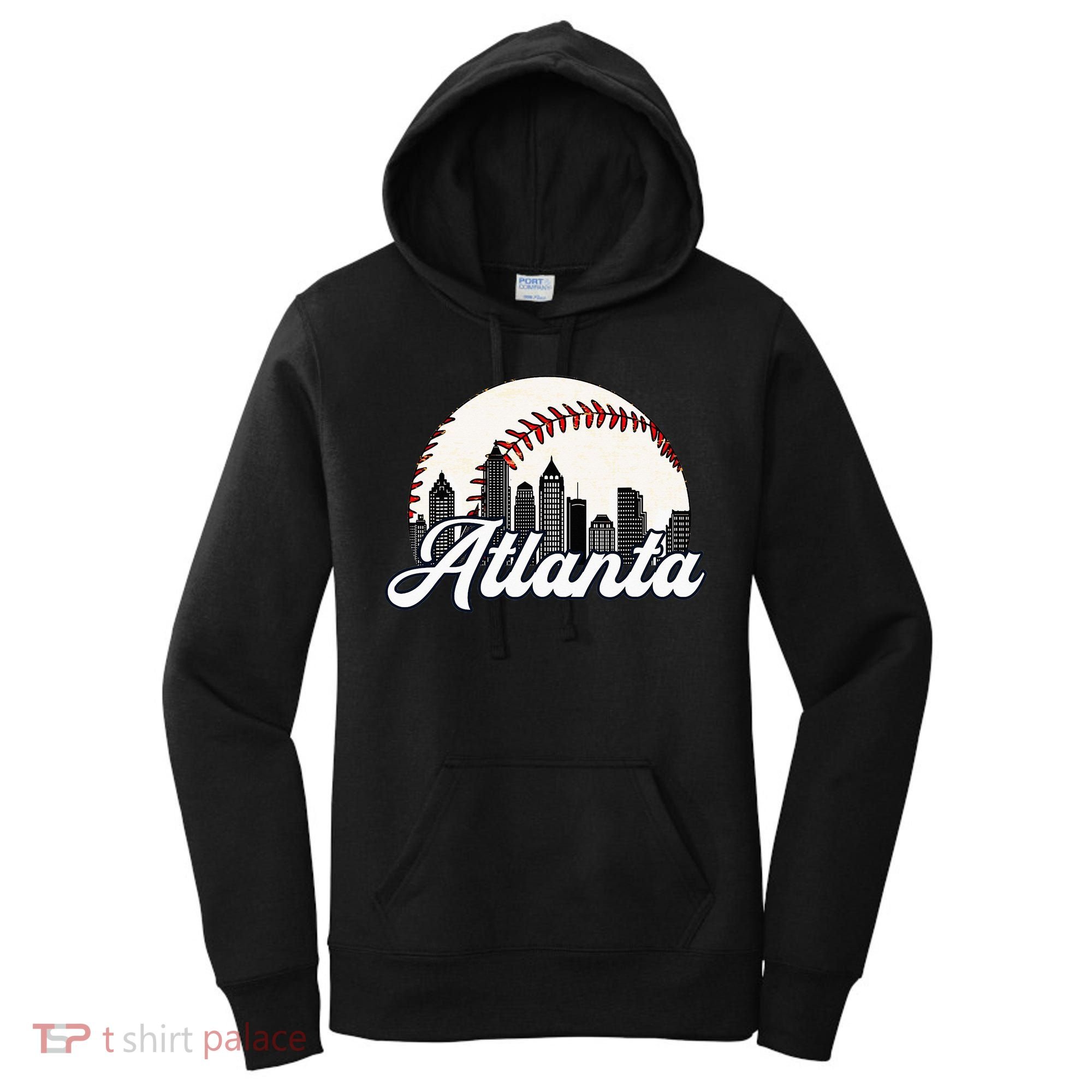 Atlanta Baseball Skyline Atlanta Cityscape Women's Hoodie