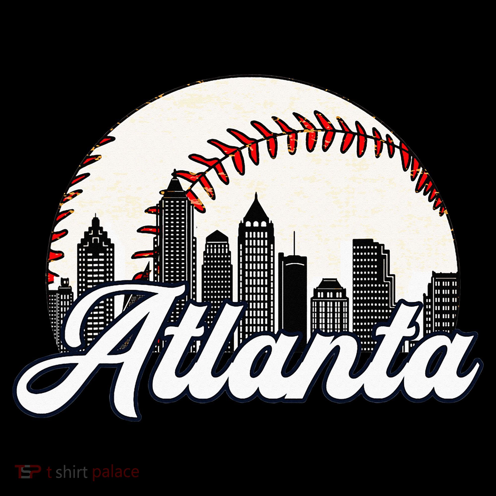Atlanta Baseball Skyline Atlanta Cityscape Women's Hoodie