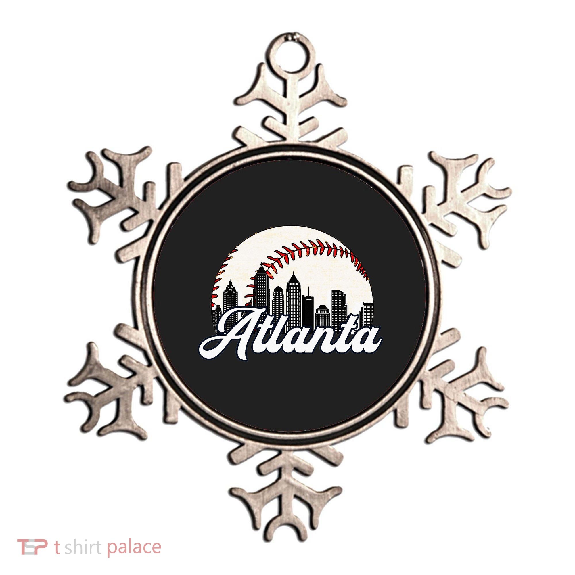 Atlanta Baseball Skyline Atlanta Cityscape Ornament