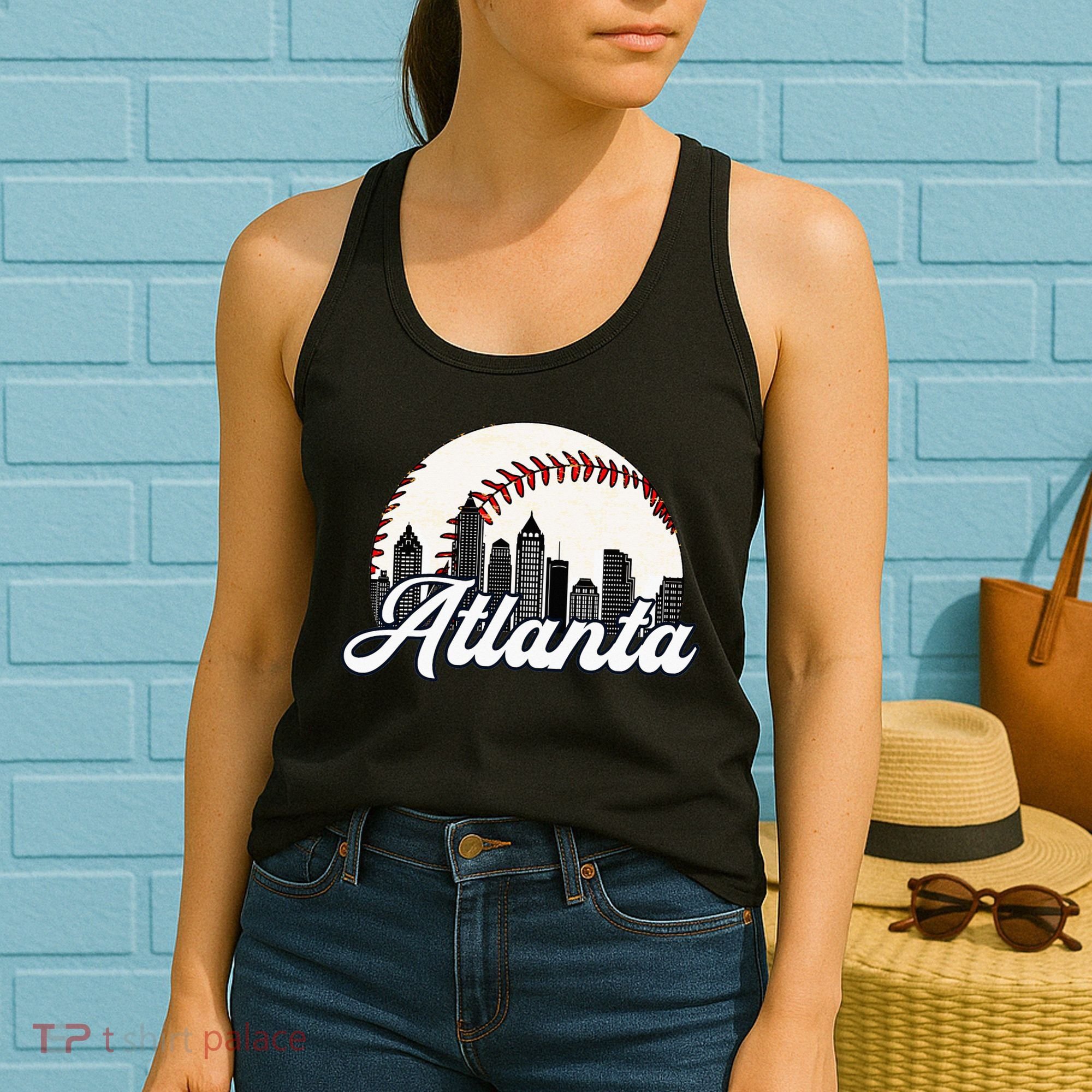 Atlanta Baseball Skyline Atlanta Cityscape Women's Tank Top