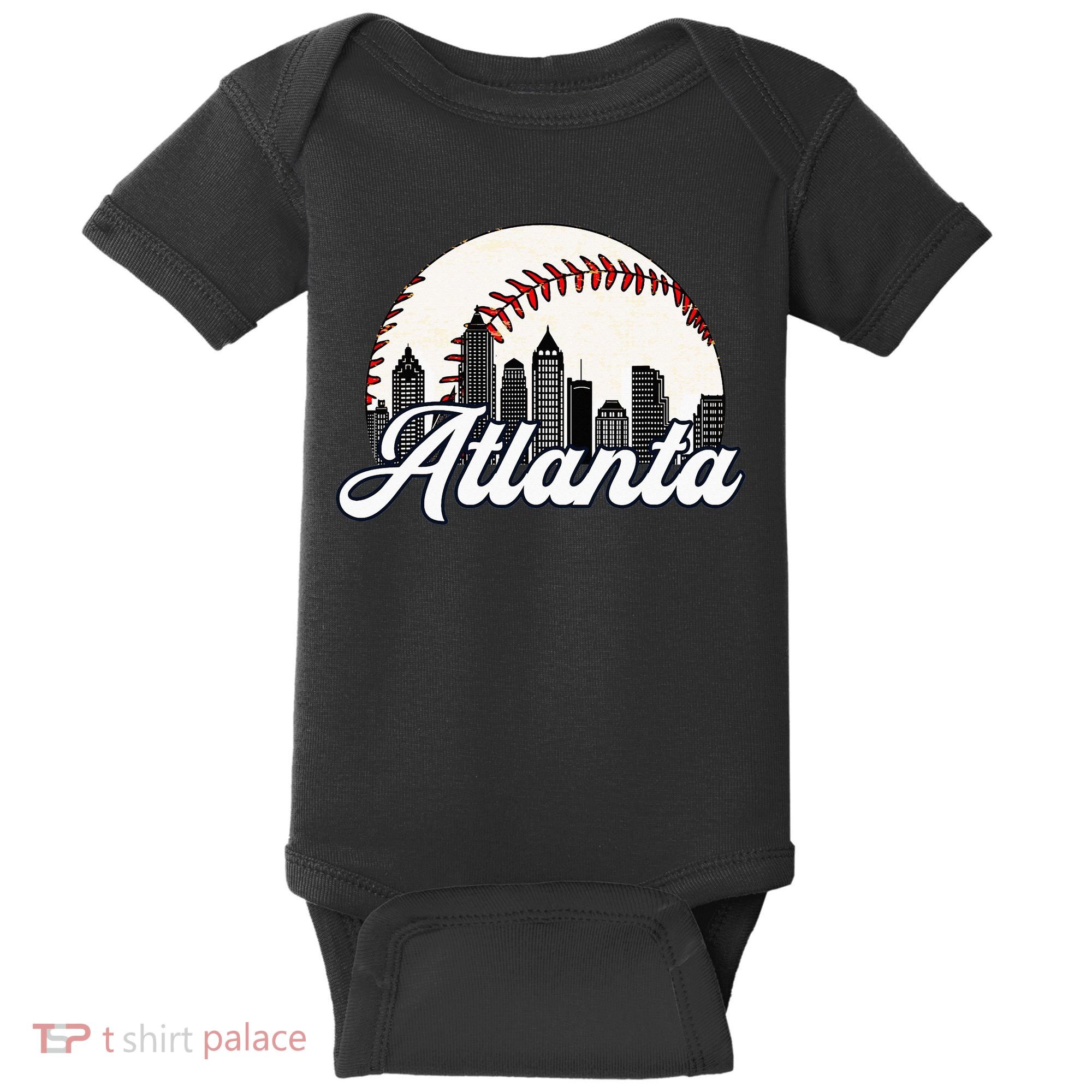 Atlanta Baseball Skyline Atlanta Cityscape Baby Bodysuit