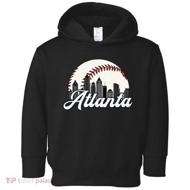 Atlanta Baseball Skyline Atlanta Cityscape Toddler Hoodie