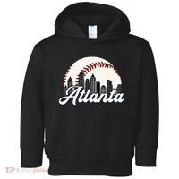 Atlanta Baseball Skyline Atlanta Cityscape Toddler Hoodie thumb 0