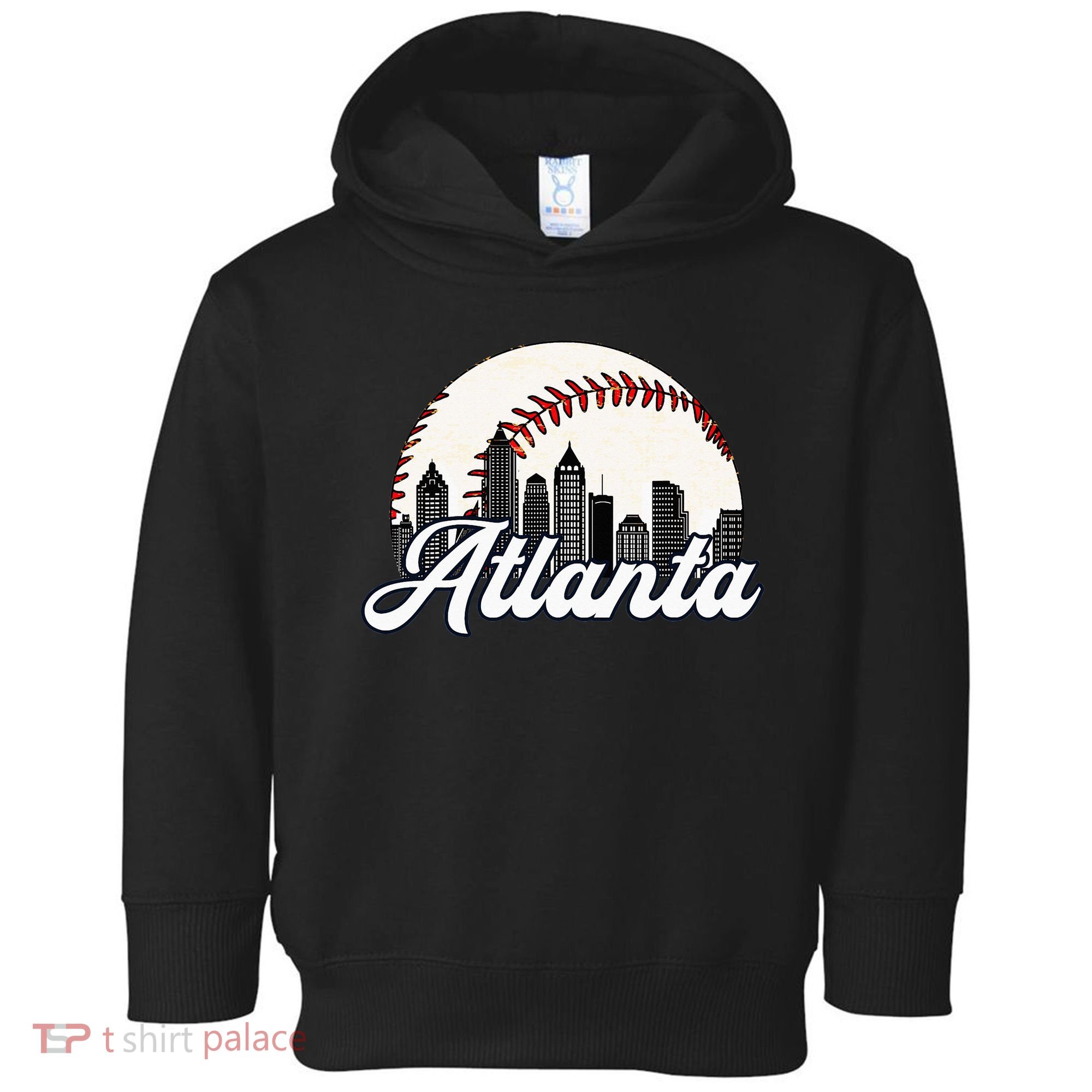 Atlanta Baseball Skyline Atlanta Cityscape Toddler Hoodie