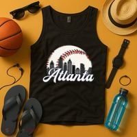 Atlanta Baseball Skyline Atlanta Cityscape Tank Top thumb 4