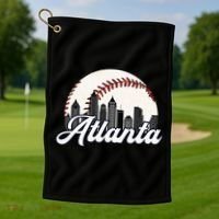 Atlanta Baseball Skyline Atlanta Cityscape Golf Towel thumb 1
