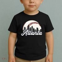 Atlanta Baseball Skyline Atlanta Cityscape Toddler T-Shirt thumb 2