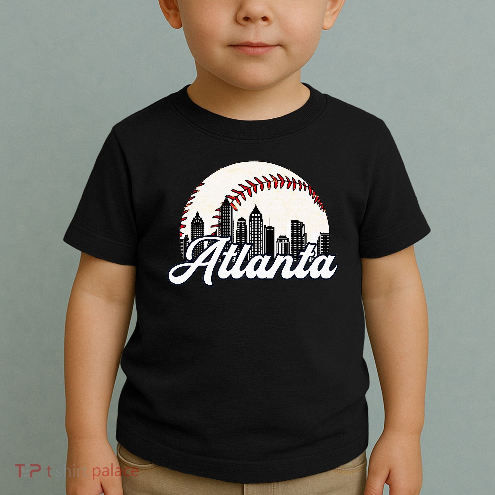 Atlanta Baseball Skyline Atlanta Cityscape Toddler T-Shirt