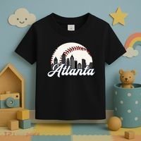 Atlanta Baseball Skyline Atlanta Cityscape Toddler T-Shirt thumb 3